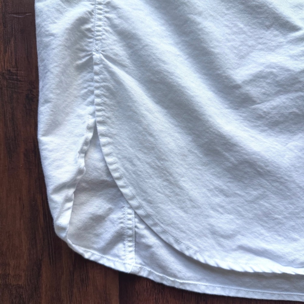 AYR The Tate Shirt Large White Cotton Oxford Stand Collar Oversized Minimalist - Picture 10 of 16